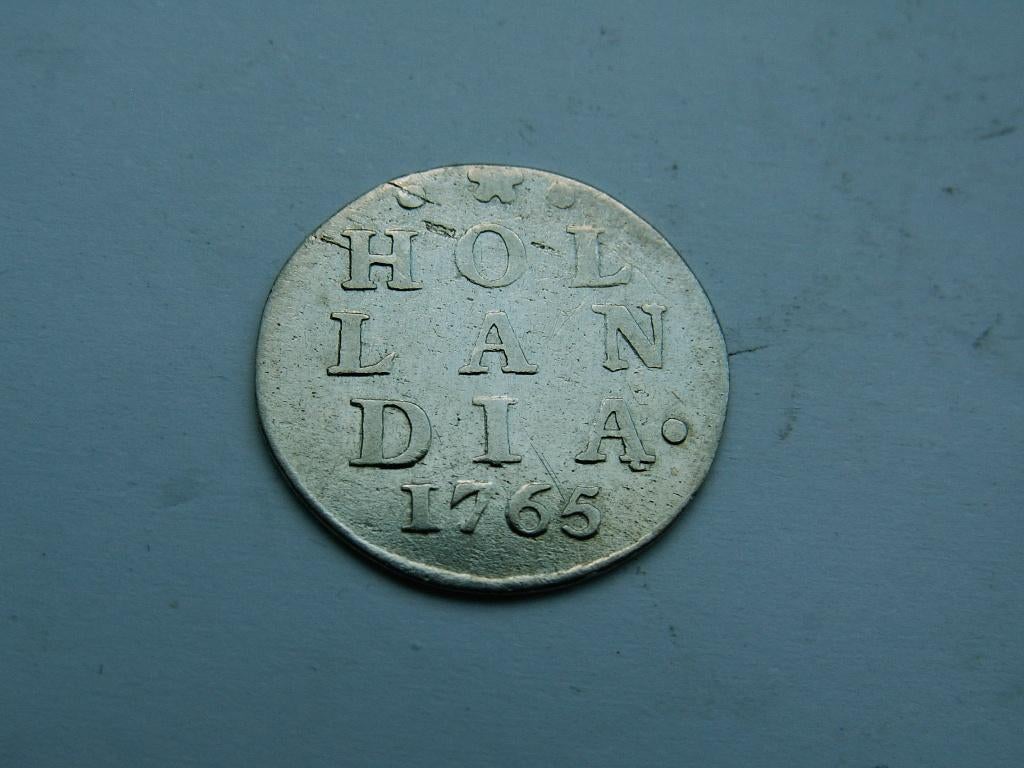 HOLLAND.  Dubbele Wapenstuiver - 1765, Postzegels en Munten, Munten | Nederland, Vóór koninkrijk, Verzenden, Zilver, Overige waardes