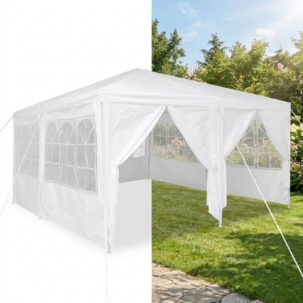 Partytent, Paviljoen, 4x4, Easy-up, Met Zijwanden, Wit, Tuin en Terras, Partytenten, Partytent, Nieuw, 4 tot 6 meter, 2 meter of meer