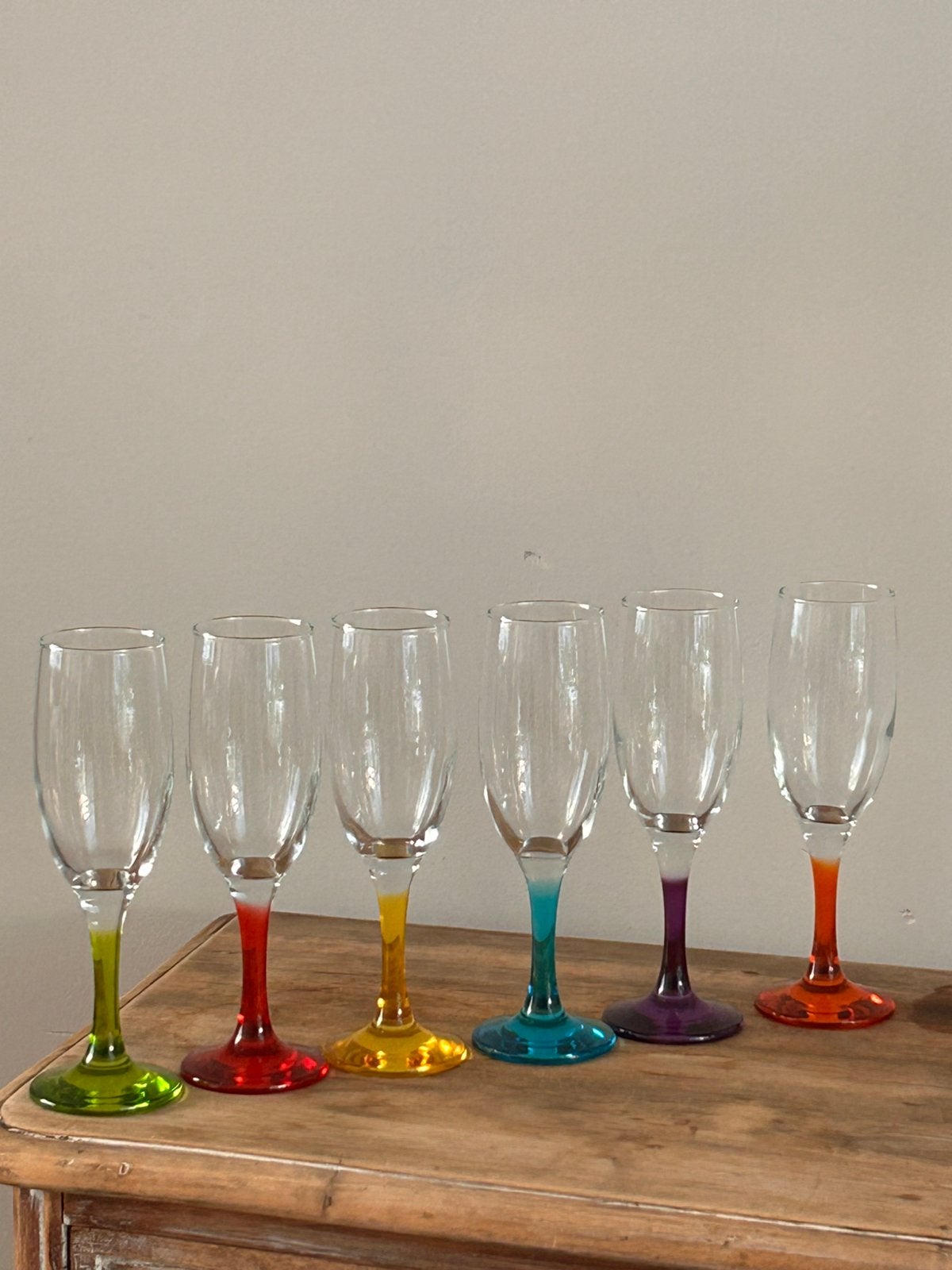 6 prachtige regenboog glazen, Verzamelen, Ophalen of Verzenden, Zo goed als nieuw, Overige typen