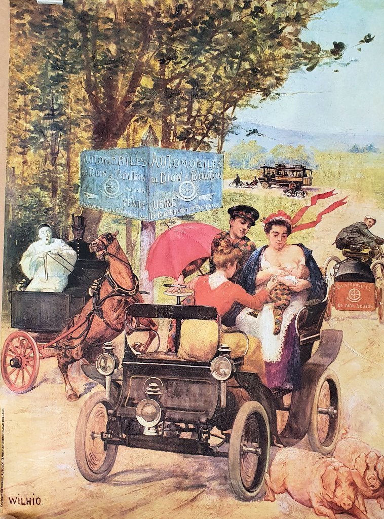 Museumposter Automobielmuseum Leidschendam - De Dion-Bouton, Verzamelen, Rechthoekig Staand, Verzenden, Zo goed als nieuw, A1 t/m A3