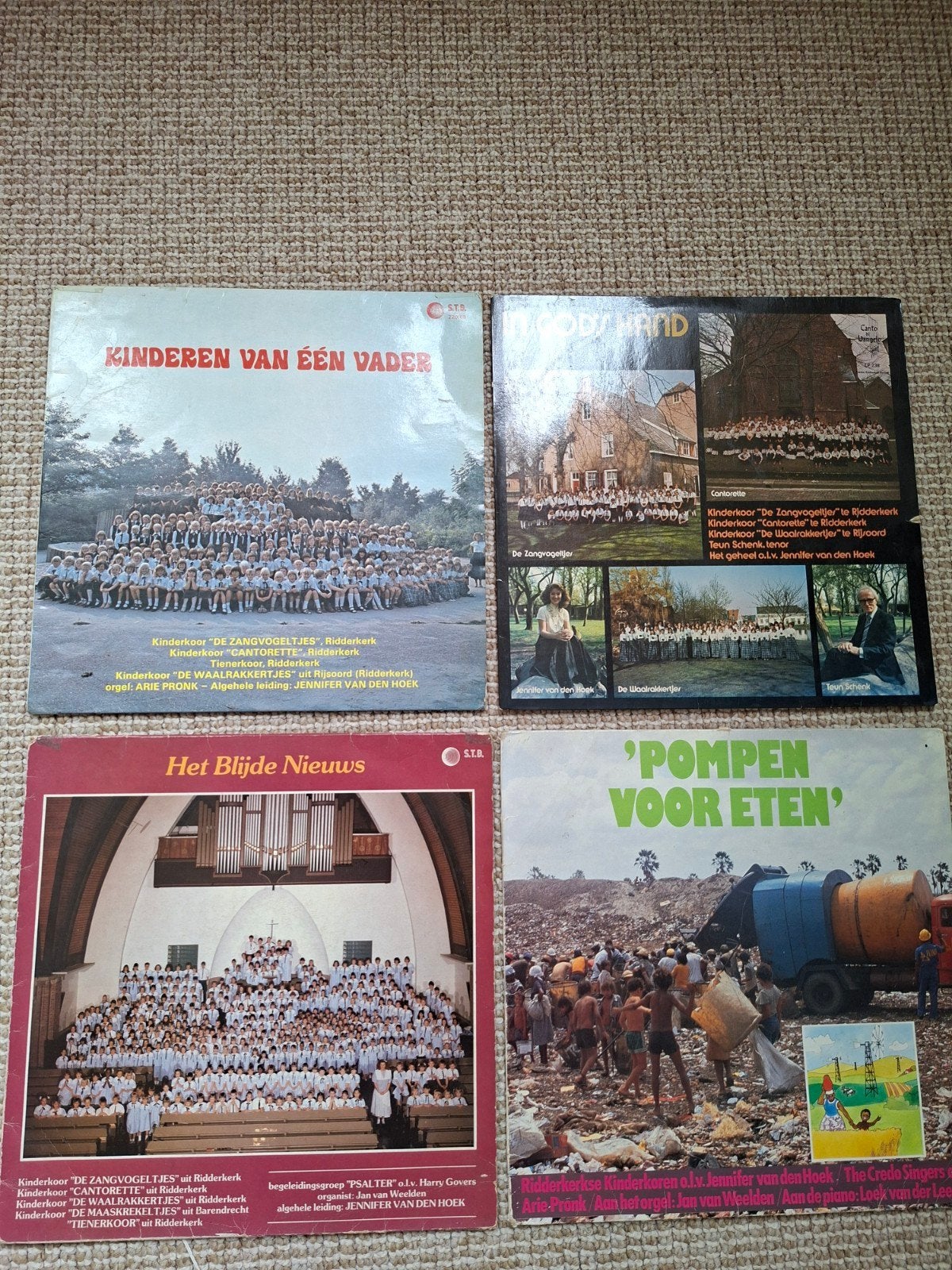 4x Lp's Ridderkerkse kinderkoren, olv Jennifer v d Hoek., Cd's en Dvd's, Vinyl | Nederlandstalig, Gebruikt, Overige genres, 12 inch