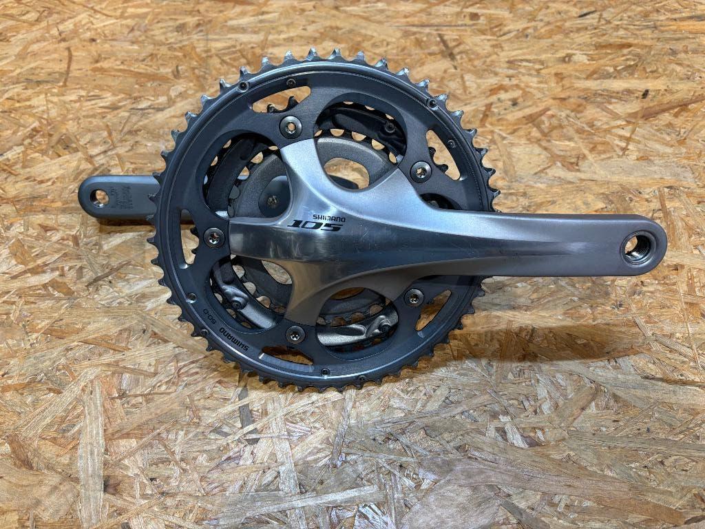 Shimano 105 crankstel triple, Crankstel of Pedalen, Japan, Ophalen of Verzenden, Zo goed als nieuw