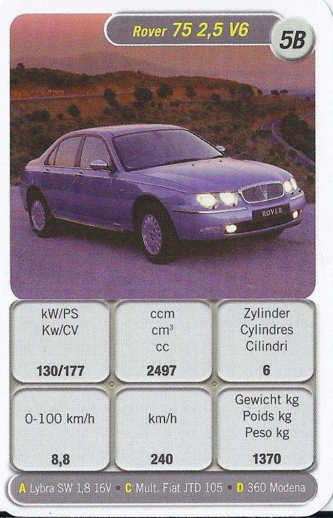 C305 autokaartje 5b rover 75 2,5 v6, Verzenden, Zo goed als nieuw, Auto's