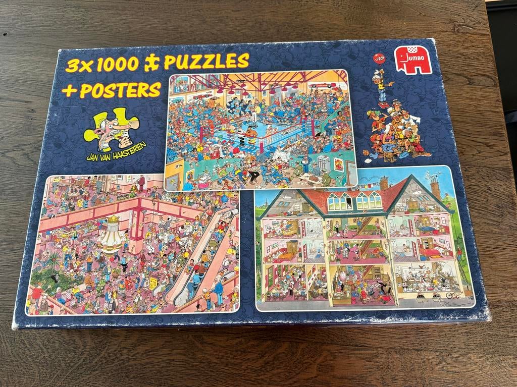 Jan van Haasteren 3x 1000 stukjes puzzel + posters, Hobby en Vrije tijd, Denksport en Puzzels, Ophalen of Verzenden, Meer dan 1500 stukjes