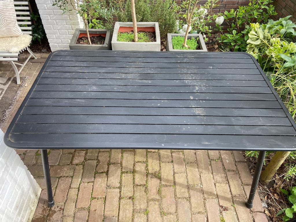 Tuinset 4 stoelen stevig metaal, Ophalen, Gebruikt, Eettafel, Tuinset