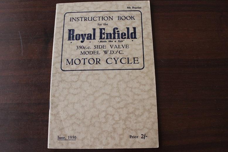 Royal Enfield 350cc SV WD/C motorcycle instruction book, Ophalen of Verzenden, Overige merken