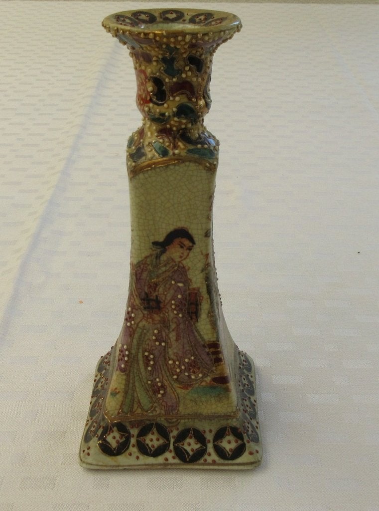 Chinese kandelaar  Satsuma style, Ophalen of Verzenden, Koper of Brons