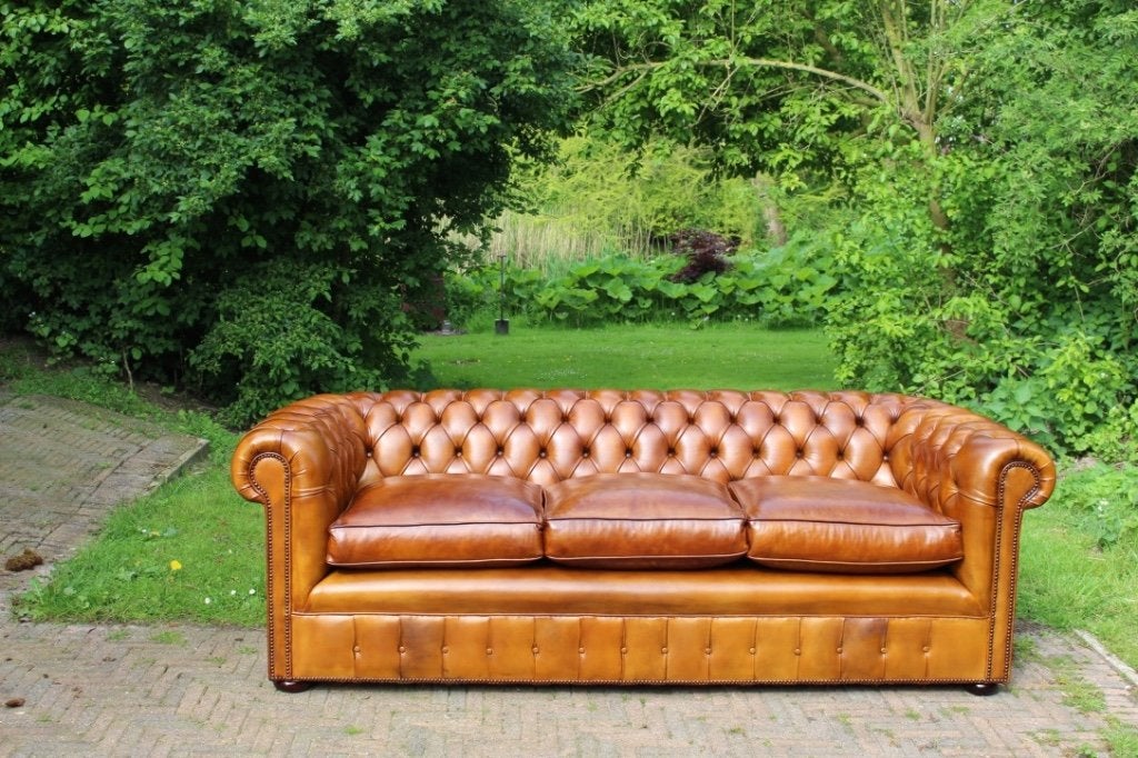 exclusieve, origineel Engelse Chesterfield bank, Ophalen, Nieuw, Leer, Engels Chesterfield klassiek industrieel landelijk