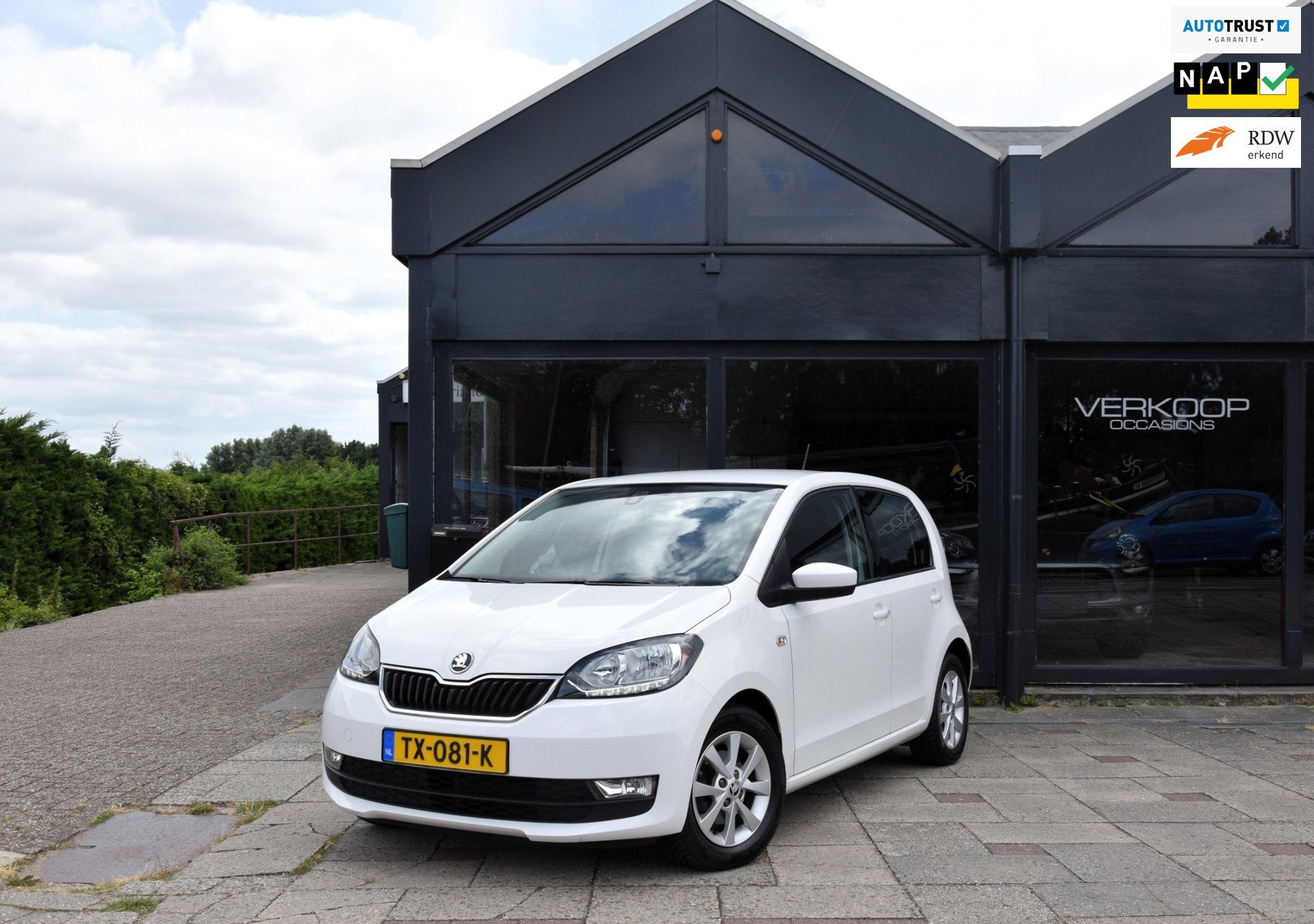 Skoda Citigo 1.0 Greentech Ambition Parkeersensoren, Auto's, Voorwielaandrijving, Euro 6, 60 pk, Wit