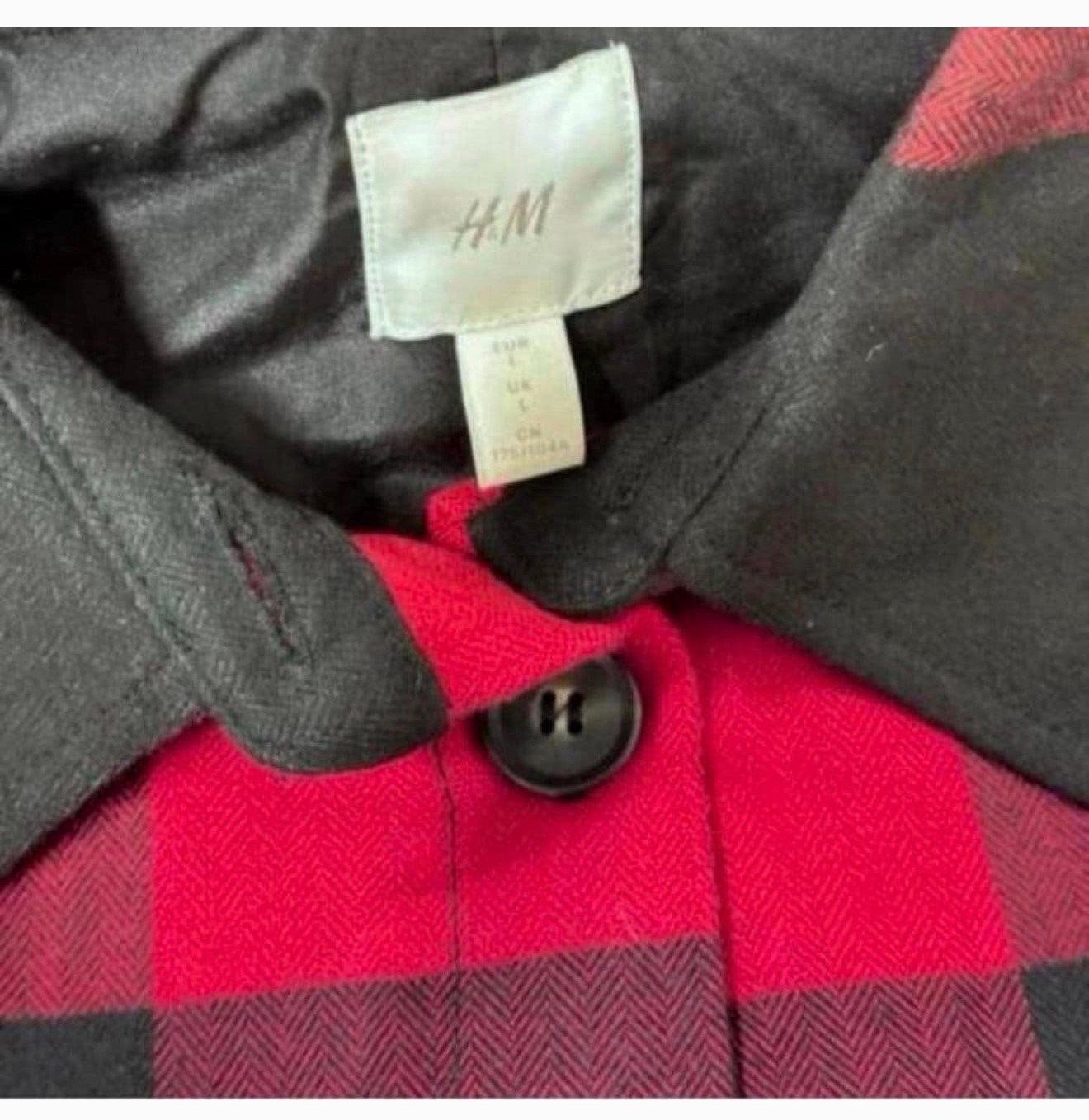 H&M vest trui jack - L mannen heren Rood Zwart geblokt blok, Maat 52/54 (L), L, Zo goed als nieuw, L