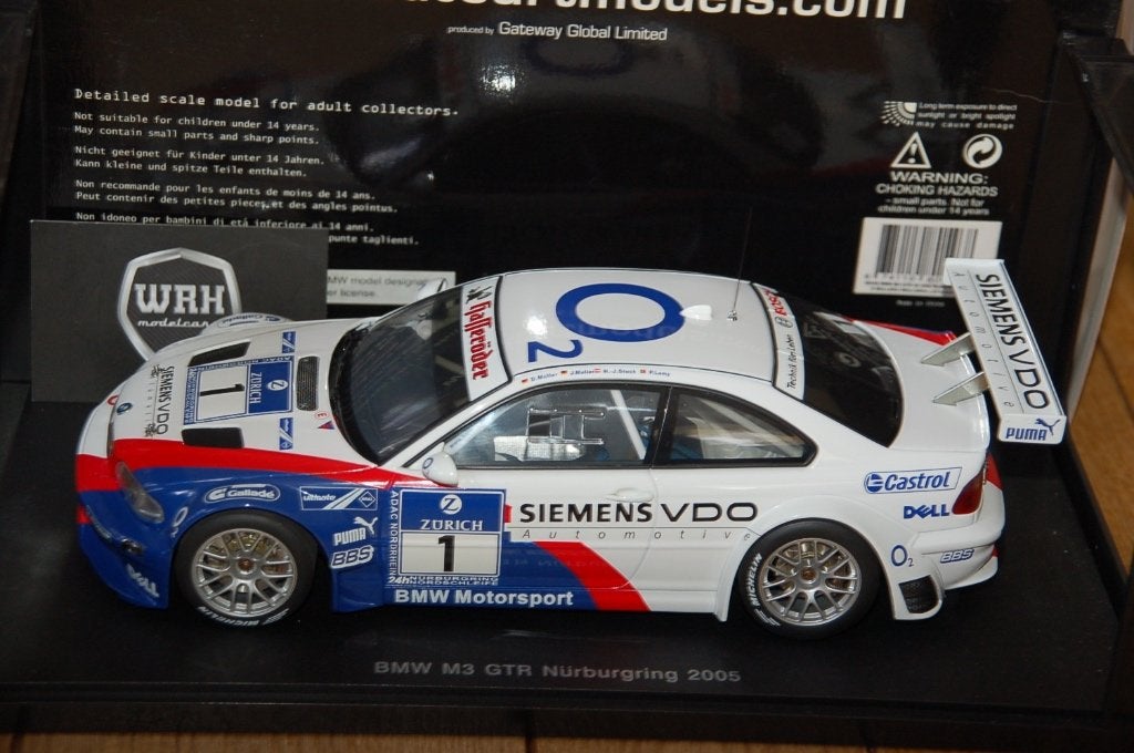 1:18 BMW M3 E46 GTR #1 Nurnburgring Autoart 80546 WRH, Verzenden, Zo goed als nieuw, Auto, Autoart