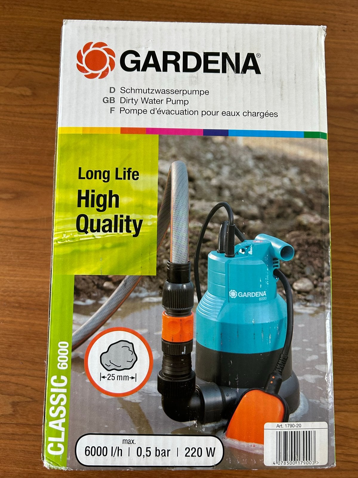 Gardena Classic 6000 Vuilwaterpomp - Nieuw in doos, Tuin en Terras, Waterpompen, Ophalen of Verzenden, Nieuw, Elektrisch, Dompelpomp