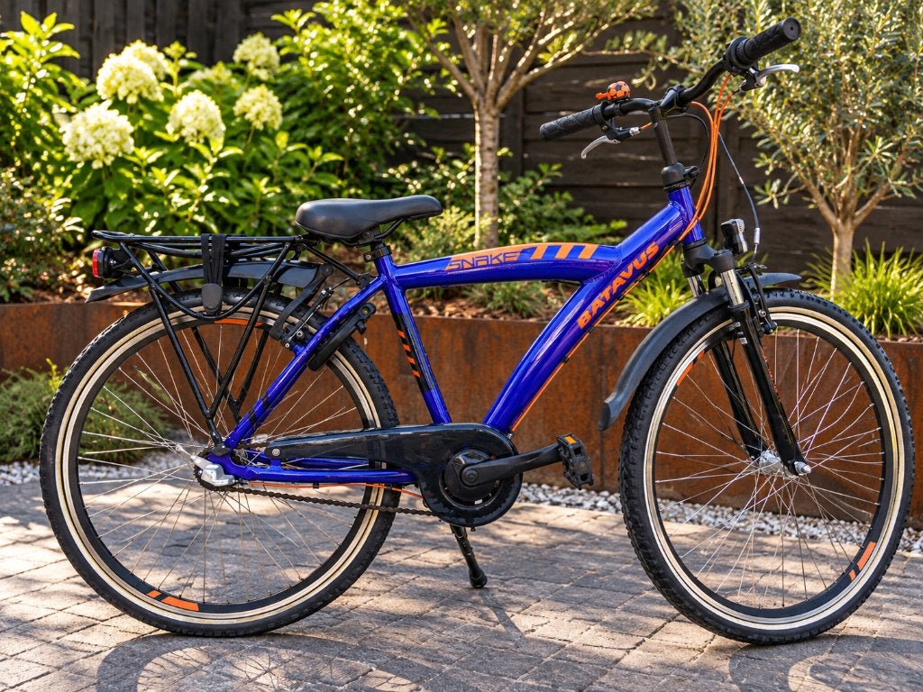 Batavus Snake Jongensfiets 26 inch 3 V Blauw/Oranje, Fietsen en Brommers, Terugtraprem, Zo goed als nieuw, Batavus Snake, Handrem