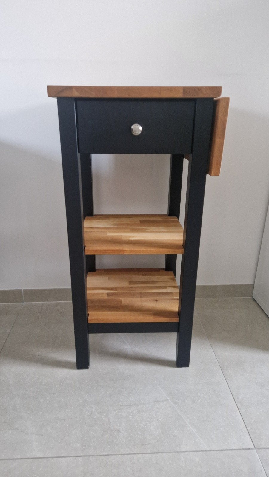 Rolstoel keuken Zwartbruin/eiken 
43 x 45 x 90
 B. x  D. x, Huis en Inrichting, Ophalen, Hout, Keukentrolley, Zo goed als nieuw