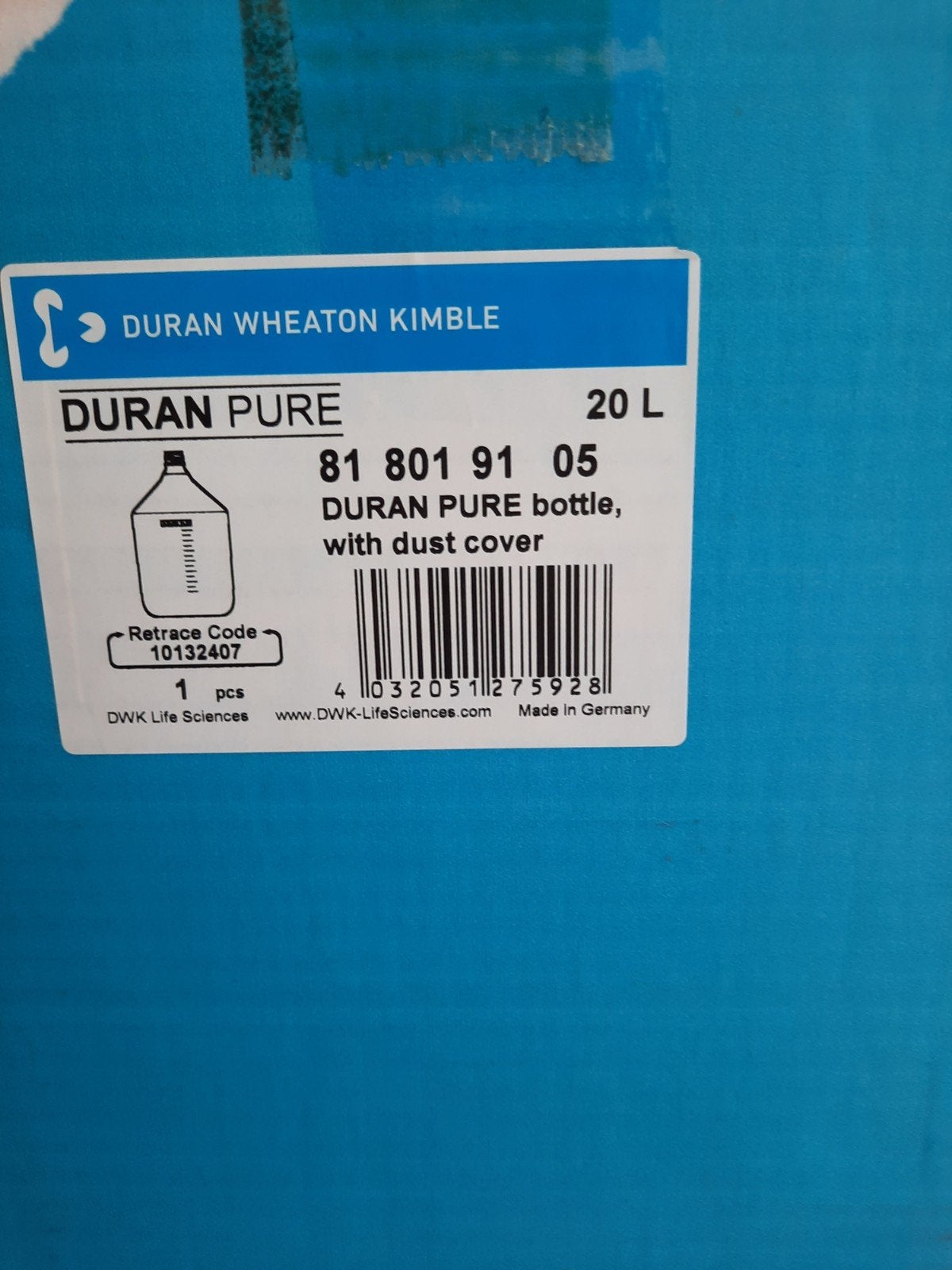 schott duran flessen 5, 20 en 30 liter, Ophalen, Nieuw