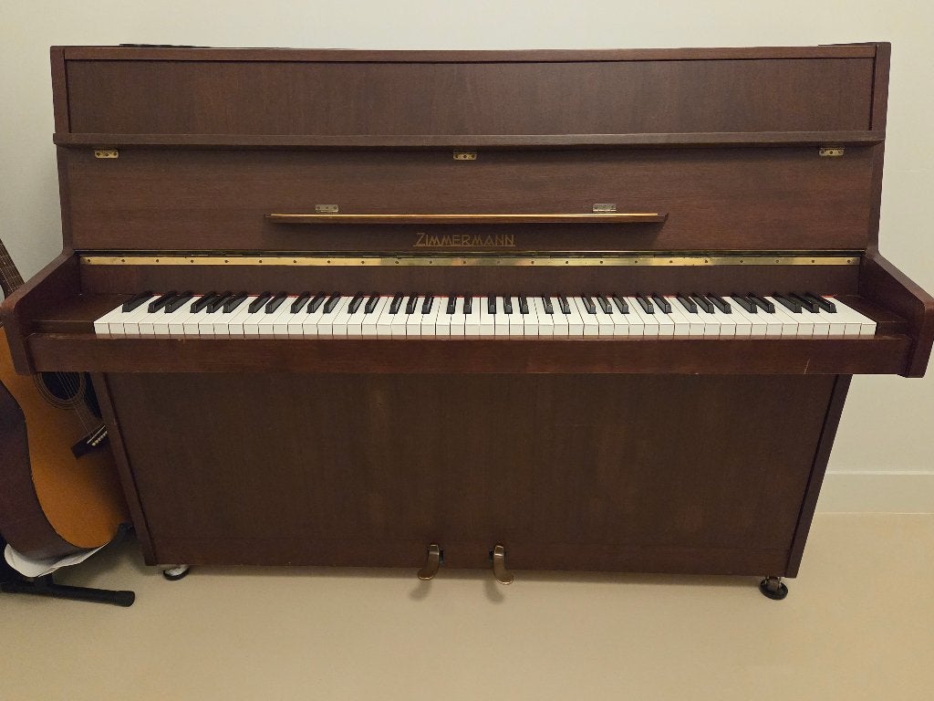 Piano Zimmermann gratis af te halen, Muziek en Instrumenten, Piano's, Ophalen, Gebruikt, Bruin, Piano