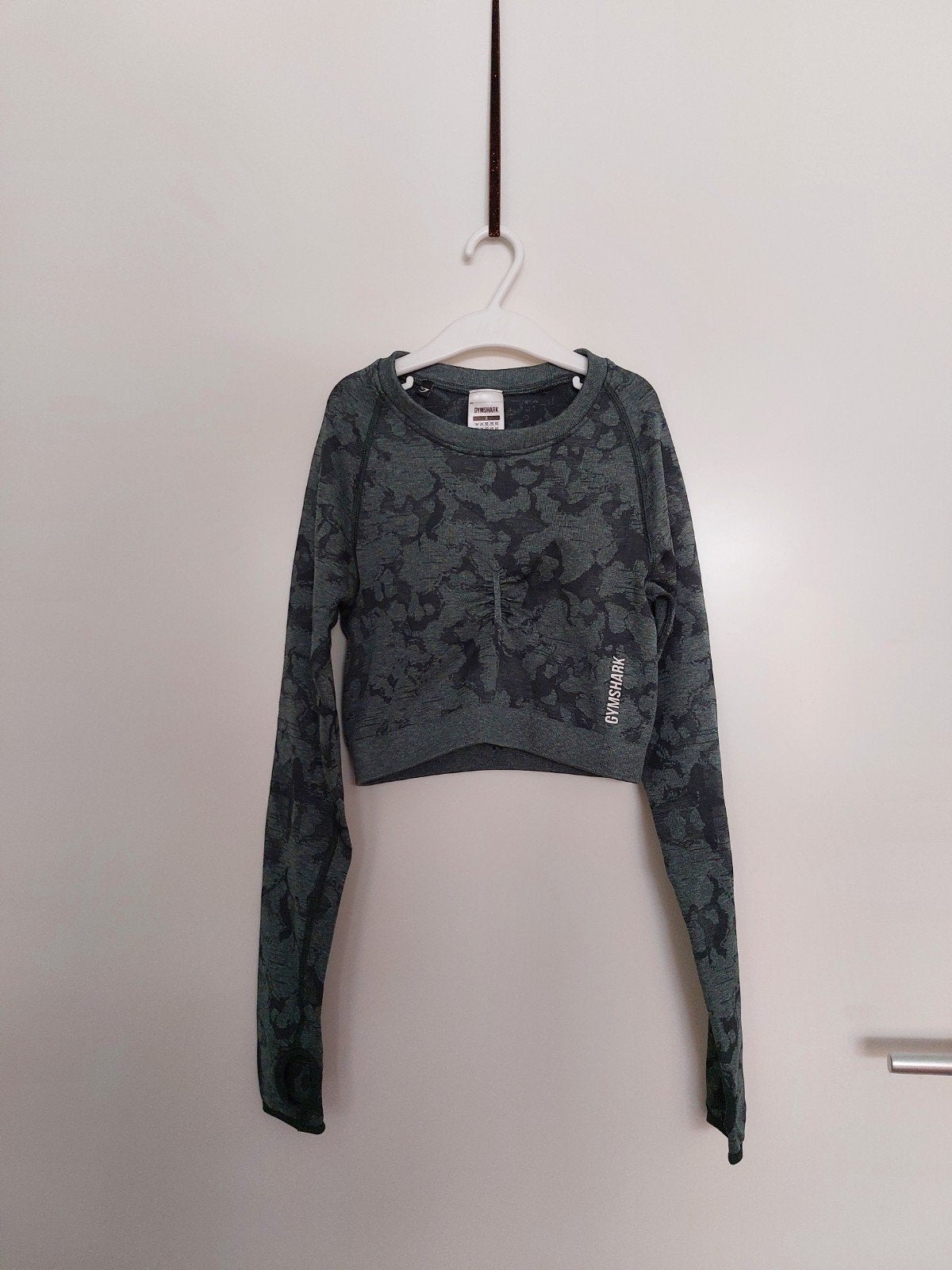 Gymshark crop top maat S z.g.a.n., Ophalen of Verzenden, Zo goed als nieuw, Maat 36 (S), Groen