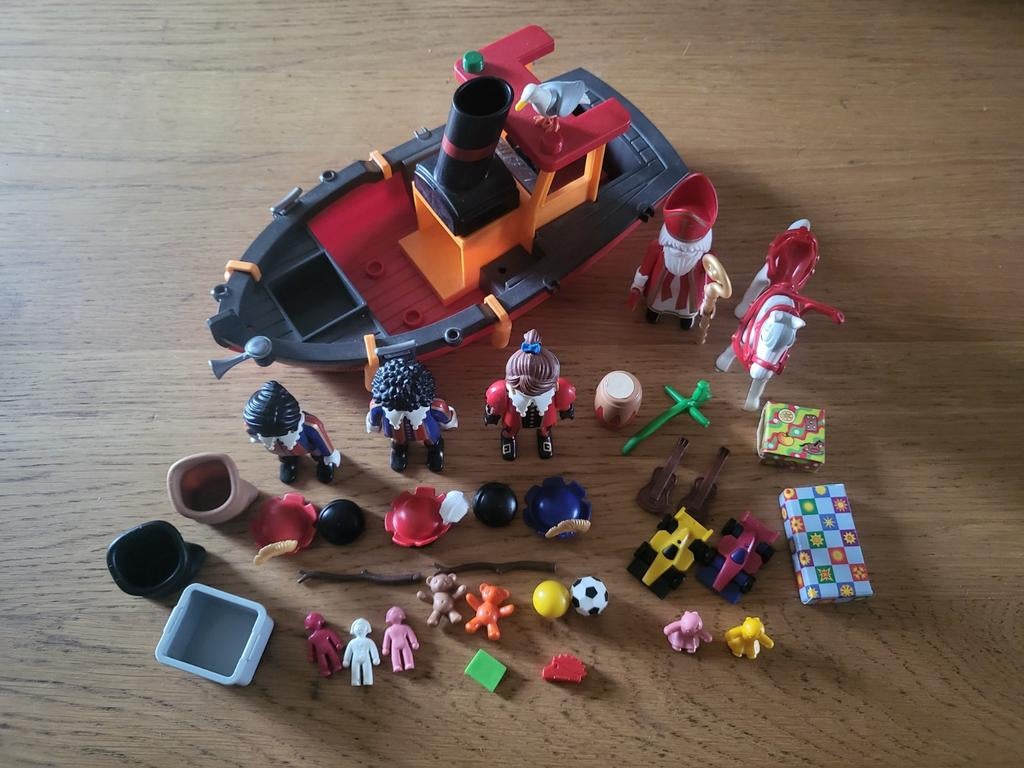 Playmobil grote set Sinterklaas en Pieten stoomboot, Kinderen en Baby's, Speelgoed | Playmobil, Ophalen, Zo goed als nieuw, Complete set