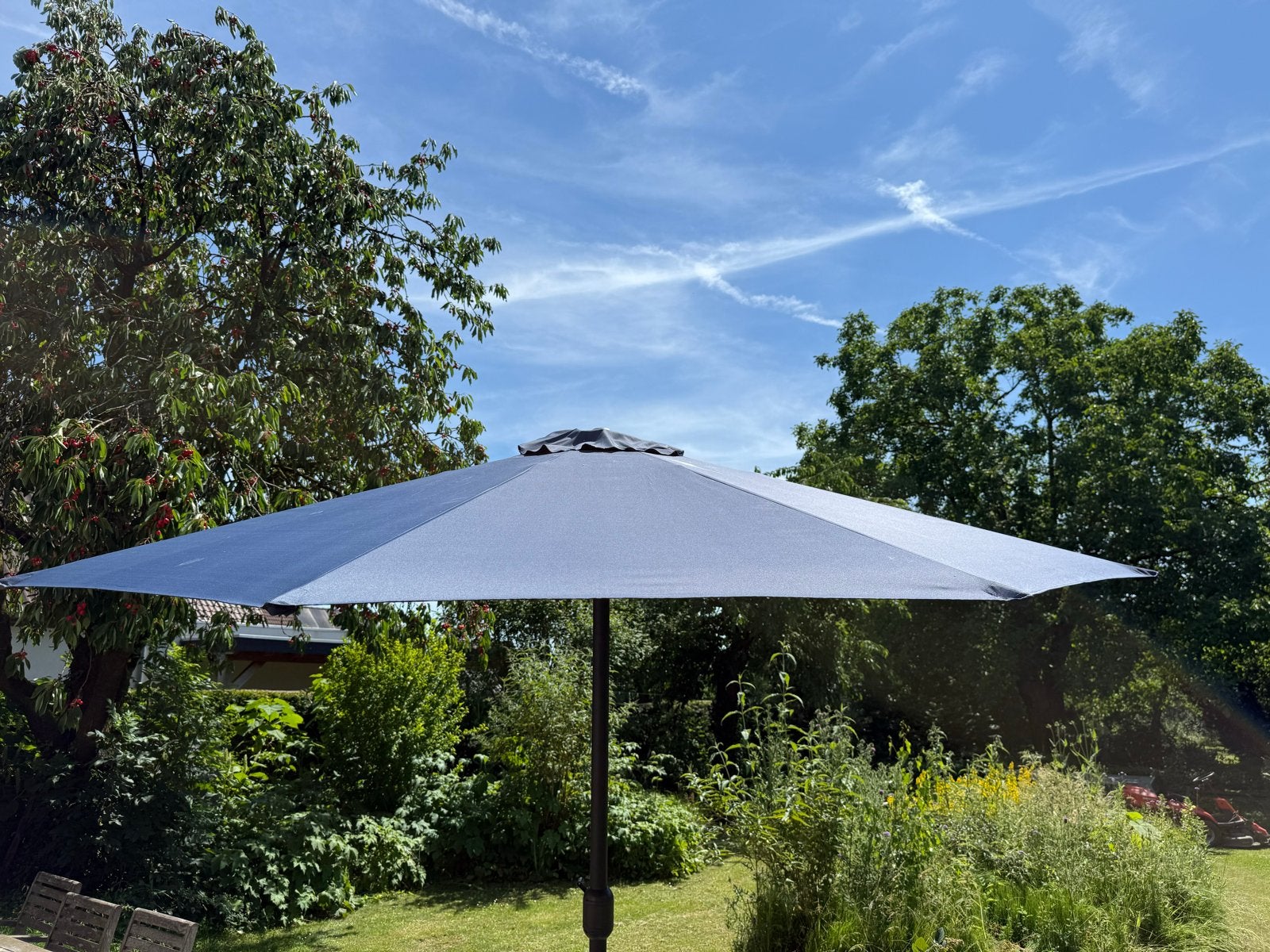 Grote parasol 2,5m zonder voet, Ophalen, Gebruikt, 2 tot 3 meter, Stokparasol