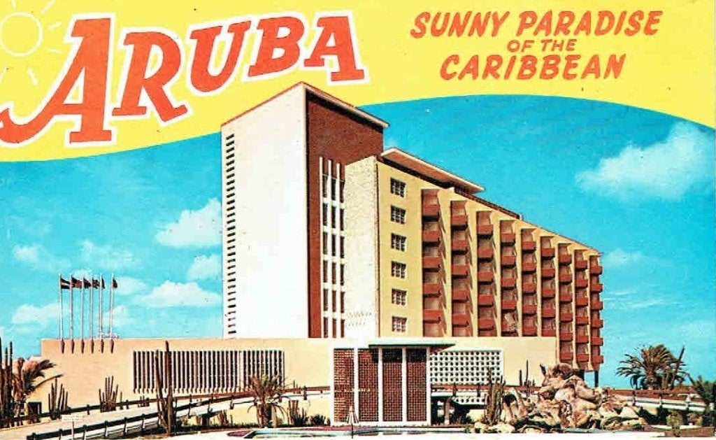 Aruba Palmbeach Hotel, Verzamelen, Verzenden, 1960 tot 1980, Ongelopen, Gebouw