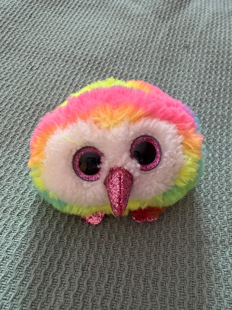 Knuffel regenboog uiltje Ty, Overige karakters, Overige typen, Ophalen of Verzenden, Zo goed als nieuw