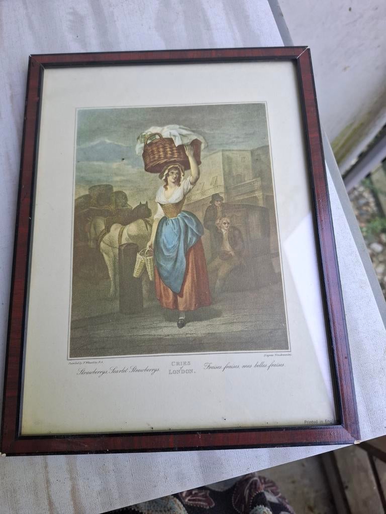 Prent genaamd, Strawberries. 'Cries of London, Ophalen of Verzenden, Minder dan 50 cm, Schilderij