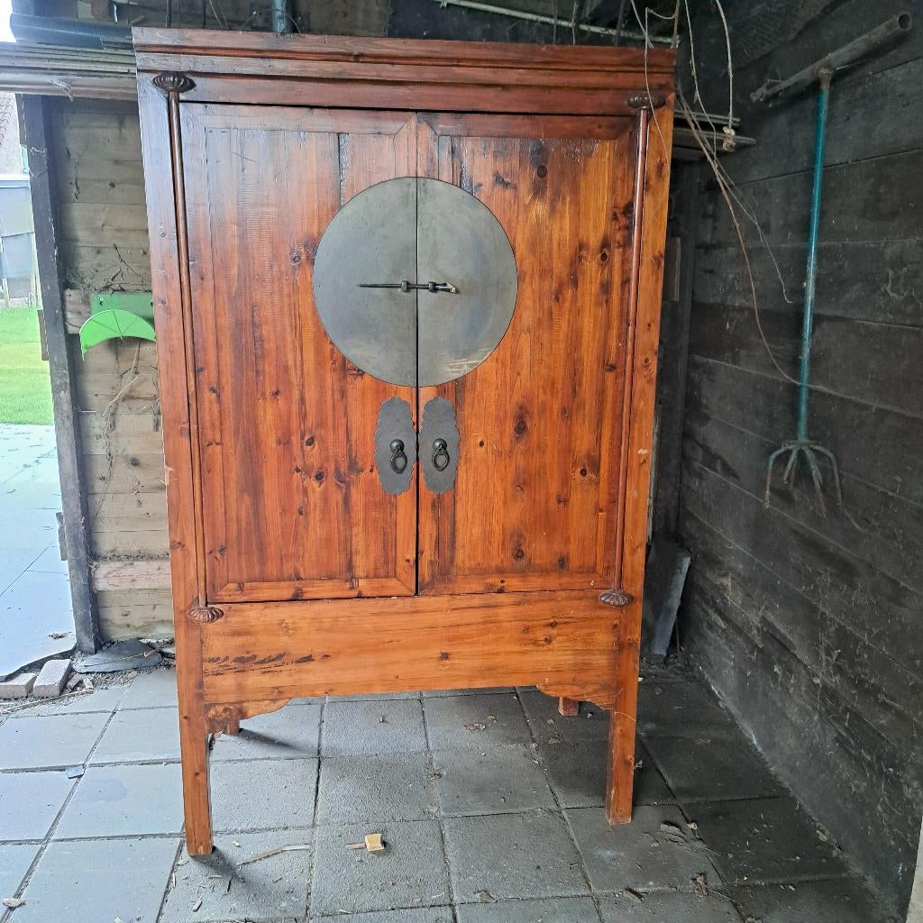 Chinese bruidskast in Japandi stijl, Ophalen, Overige materialen, Gebruikt, Met deur(en)