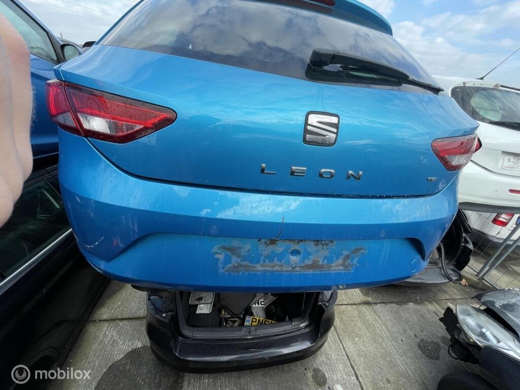 Achterbumper origineel blauw Seat Leon 5F ('13->), Gebruikt, Ophalen of Verzenden, Achter