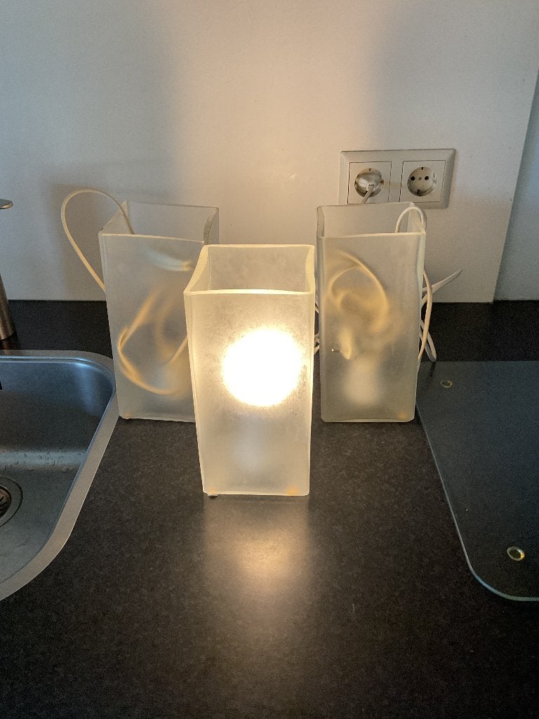 3 Lampen melkglas, Ophalen, Overige merken, Met schakelaar, E14 (klein)