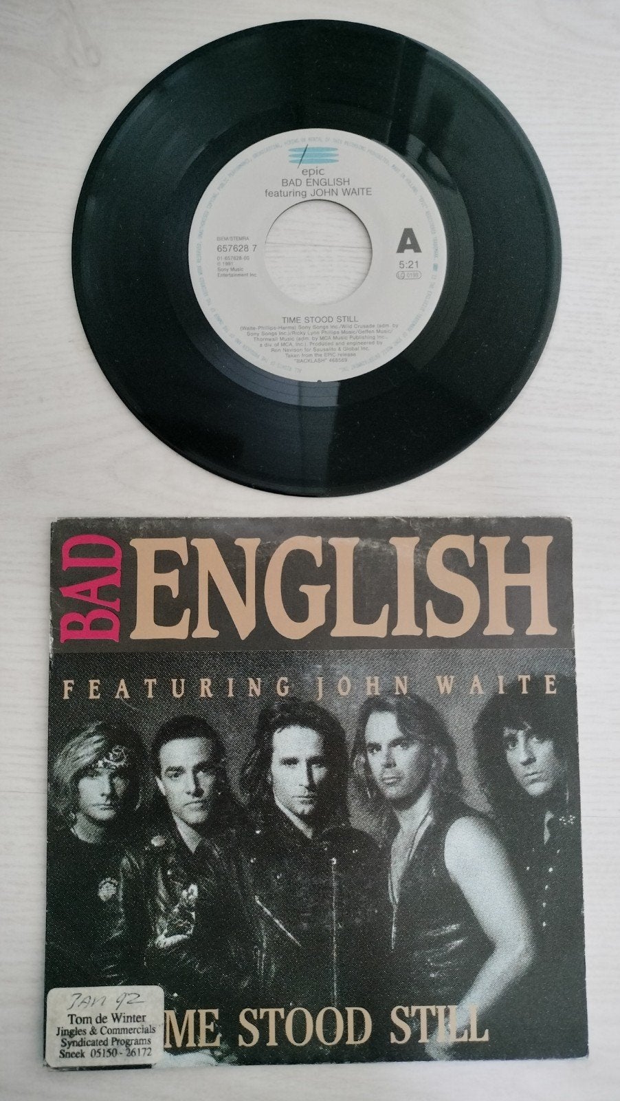 Bad English - Time Stood Still - 7 inch vinyl single, Gebruikt, 7 inch, EP, Rock en Metal