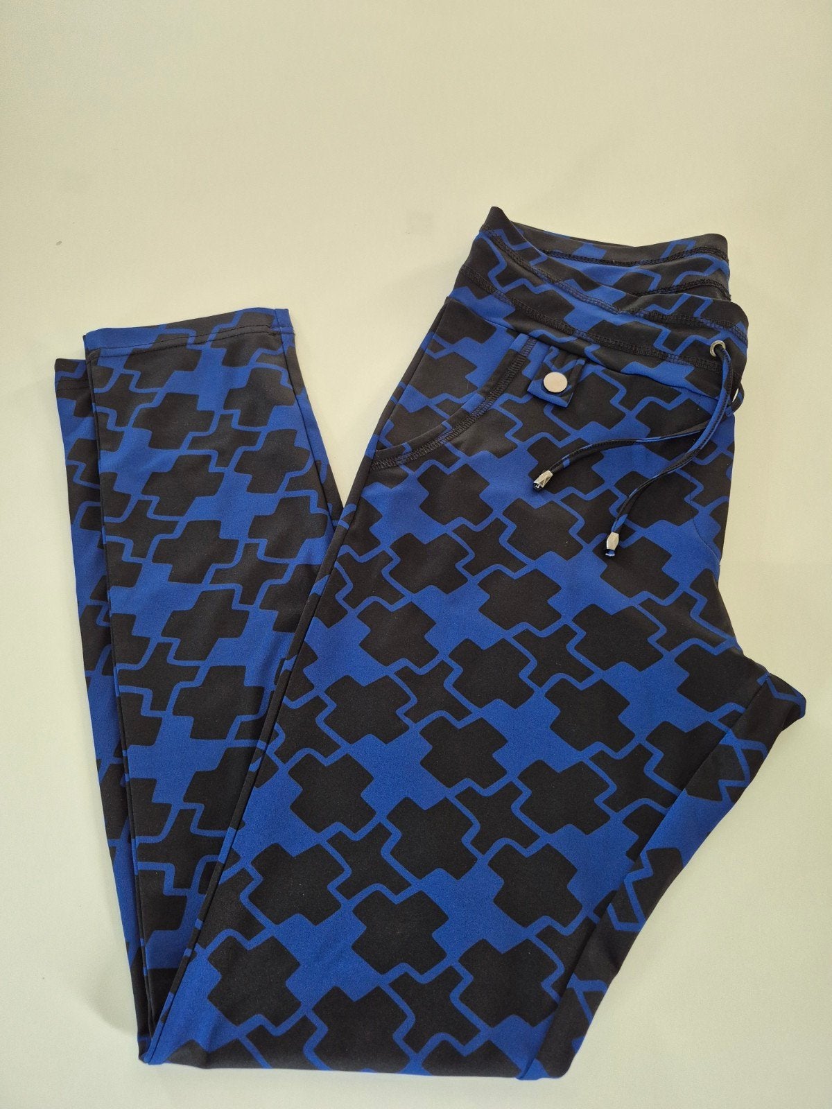 Zizo travelstof broek maat 42 blauw zwart patroon, Zizo, Blauw, Maat 42/44 (L), Ophalen of Verzenden