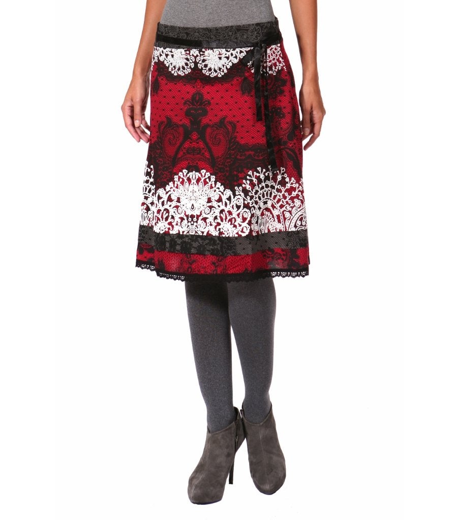 DESIGUAL mooie rok grijs rood zwart maat L valt als M, Kleding | Dames, Maat 38/40 (M), Zwart, Ophalen of Verzenden, Zo goed als nieuw