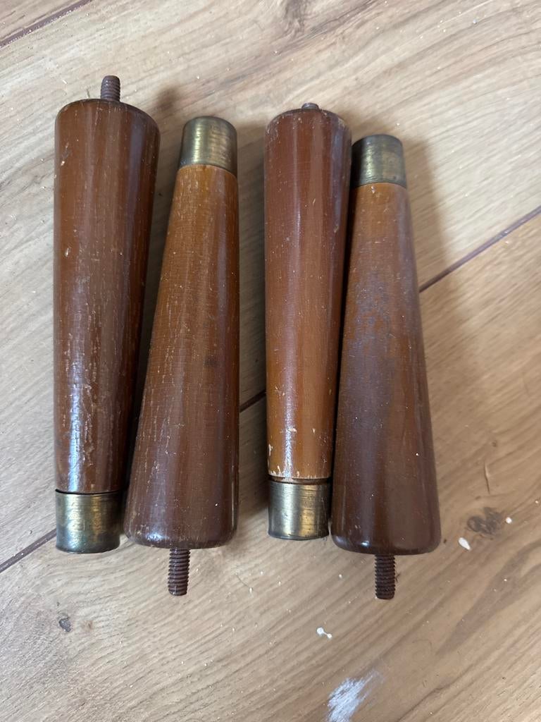 Vintage houten meubelpoten 16cm lang, Huis en Inrichting, Woonaccessoires | Overige, Ophalen, Gebruikt, Bruin, Vintage