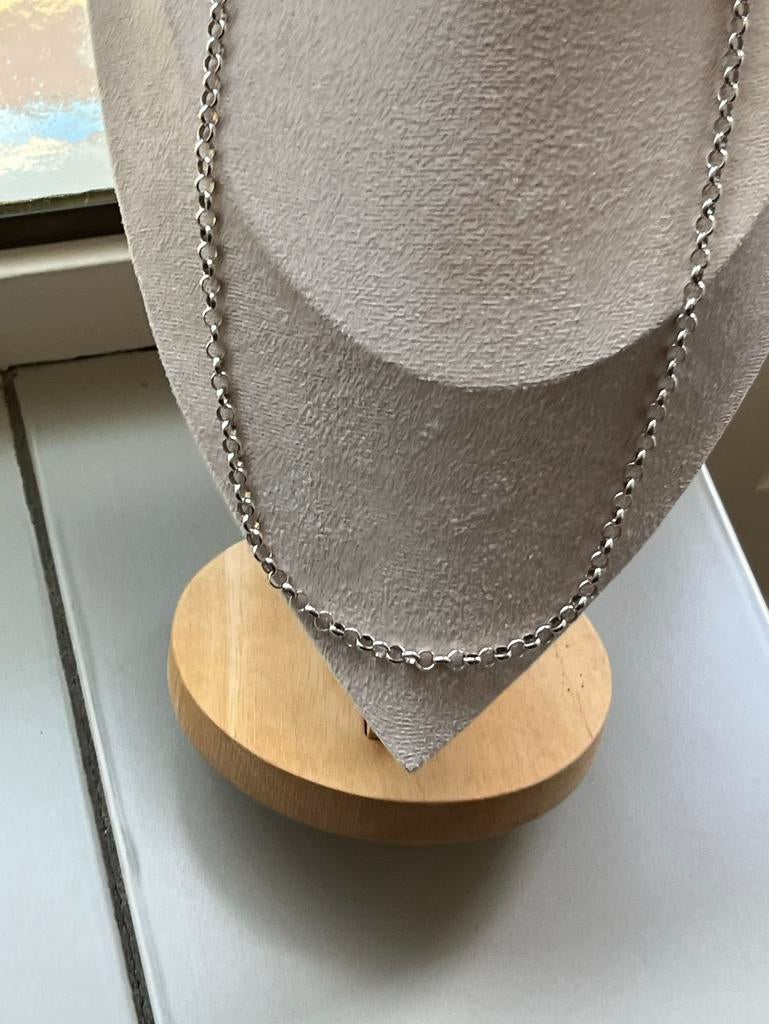 Bijzonder mooi stevig zilveren Jasseron collier, Sieraden, Tassen en Uiterlijk, Kettingen, Verzenden, Zo goed als nieuw, Zilver
