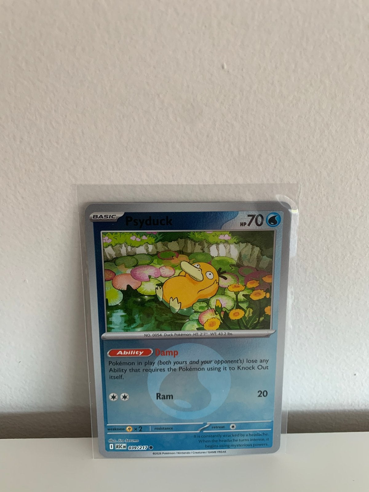 Pokémon Kaart Psyduck 039/217 ASC - Stamp Reverse Holo, Ophalen of Verzenden, Zo goed als nieuw, Losse kaart