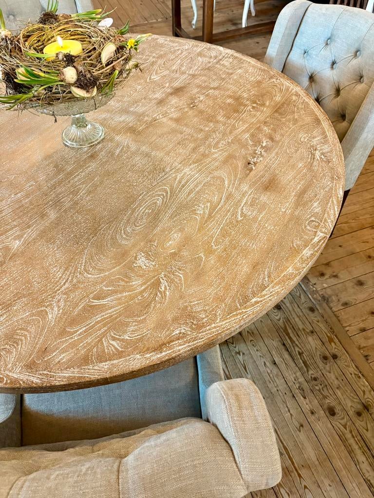 Landelijke ronde eettafel van mango hout, nieuw!!, Ophalen