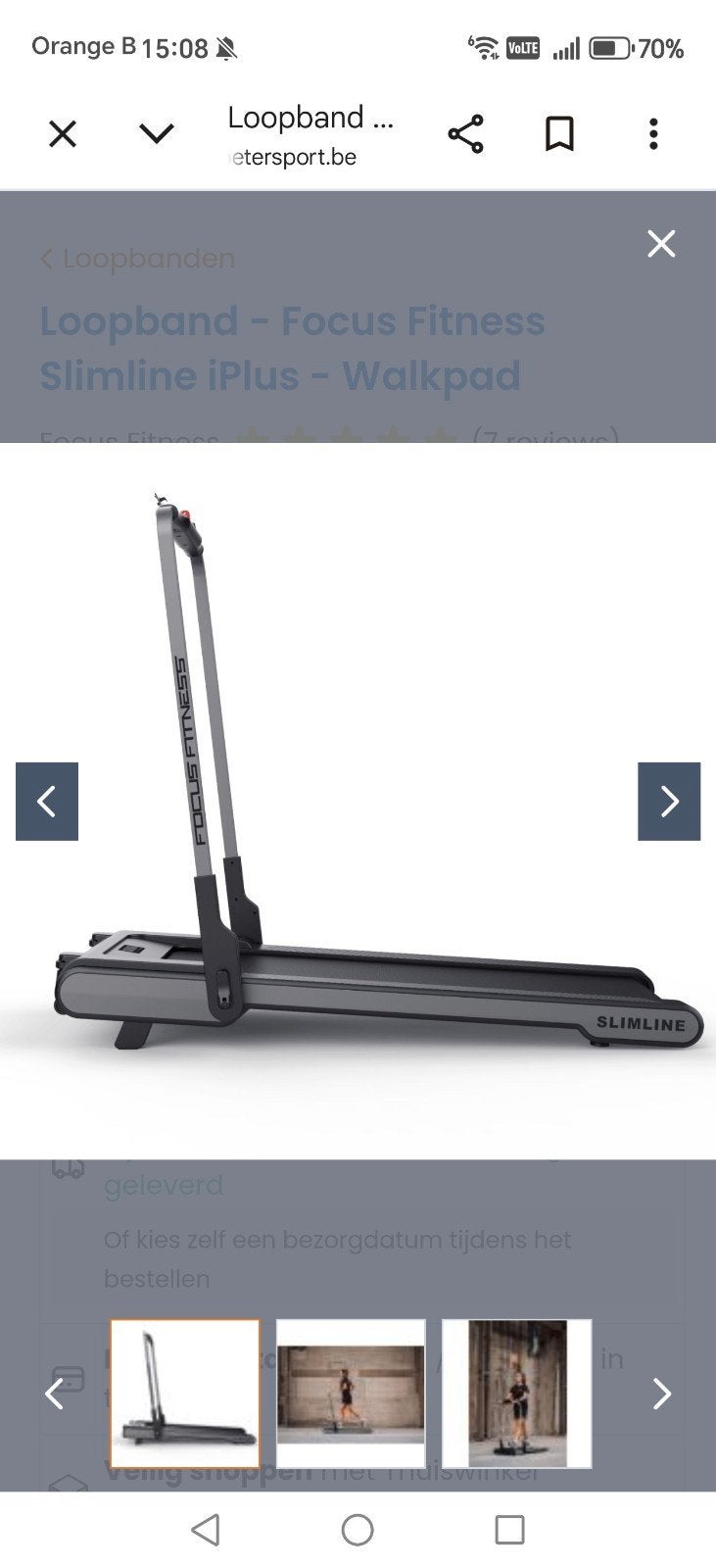 Loopband - Focus Fitness Slimline iPlus - Walkpad, Ophalen of Verzenden, Zo goed als nieuw, Metaal, Loopband