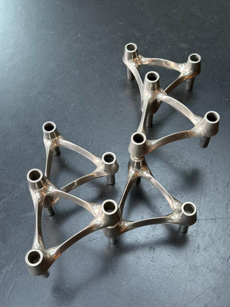 Stoff Nagel kandelaars – 5-delig, Ophalen of Verzenden, Gebruikt, Overige materialen, Minder dan 25 cm
