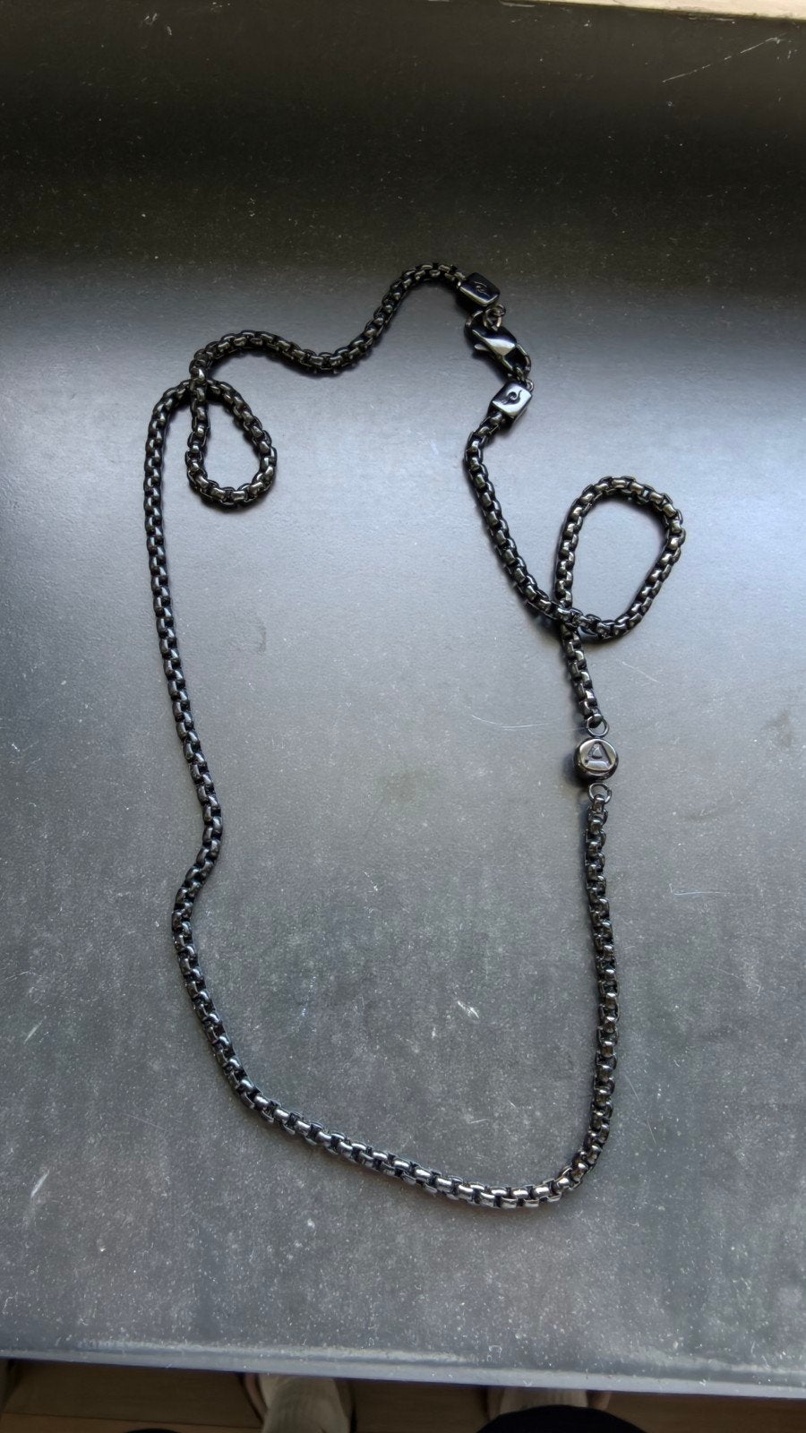 Te koop heren halsketting zwart, Ophalen of Verzenden, Zwart, Overige materialen