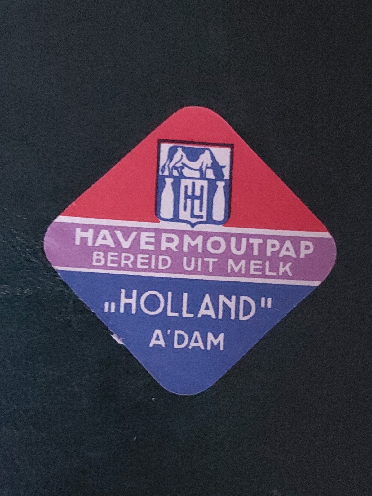 Sluitzegel Melkinrichting HOLLAND A'dam Havermoutpap Melk, Verzamelen, Merken en Reclamevoorwerpen, Verzenden, Gebruikt, Overige typen