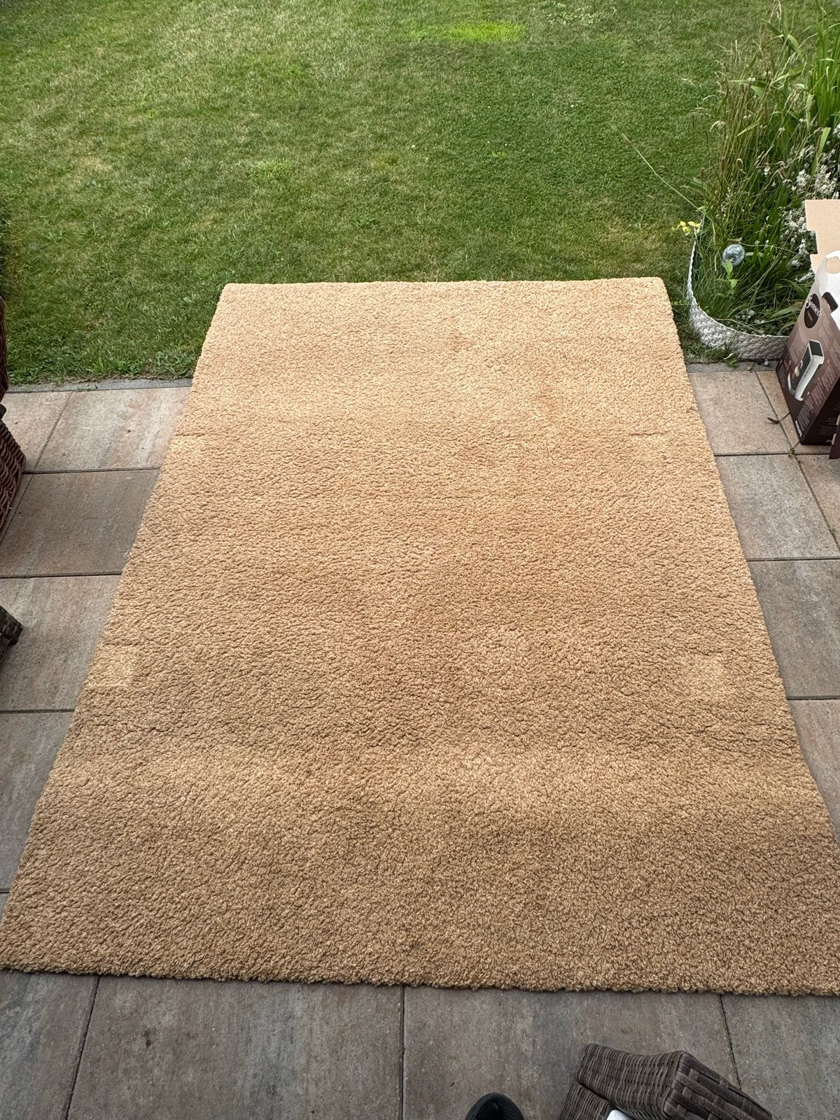 Beige vloerkleed 170x230 cm - Zacht en veelzijdig, Ophalen, Gebruikt, Beige, 150 tot 200 cm