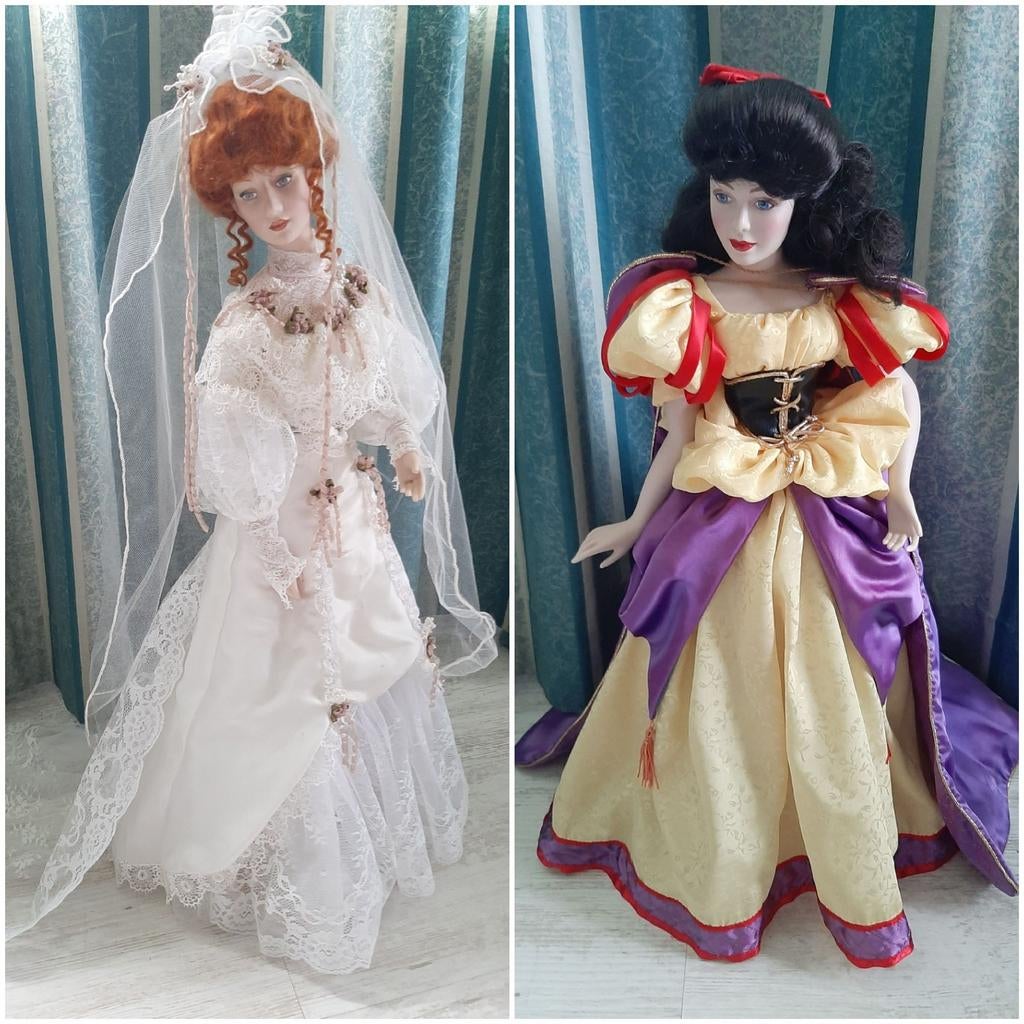 Franklin mint heirloom doll sneeuwwitje en gibson bruid, Verzamelen, Poppen, Ophalen of Verzenden, Gebruikt, Pop