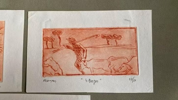 1 kleine kleuren litho, Antiek en Kunst, Kunst | Litho's en Zeefdrukken, Ophalen of Verzenden