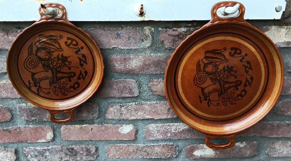 Vintage West Germany BAY cerabak pizza borden, Gebruikt, Overige typen, Ophalen of Verzenden, PFAS-vrij