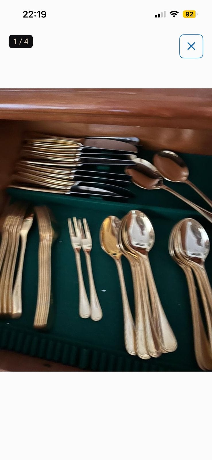 Verguld goud bestek, Ophalen, Zo goed als nieuw, Rvs of Chroom