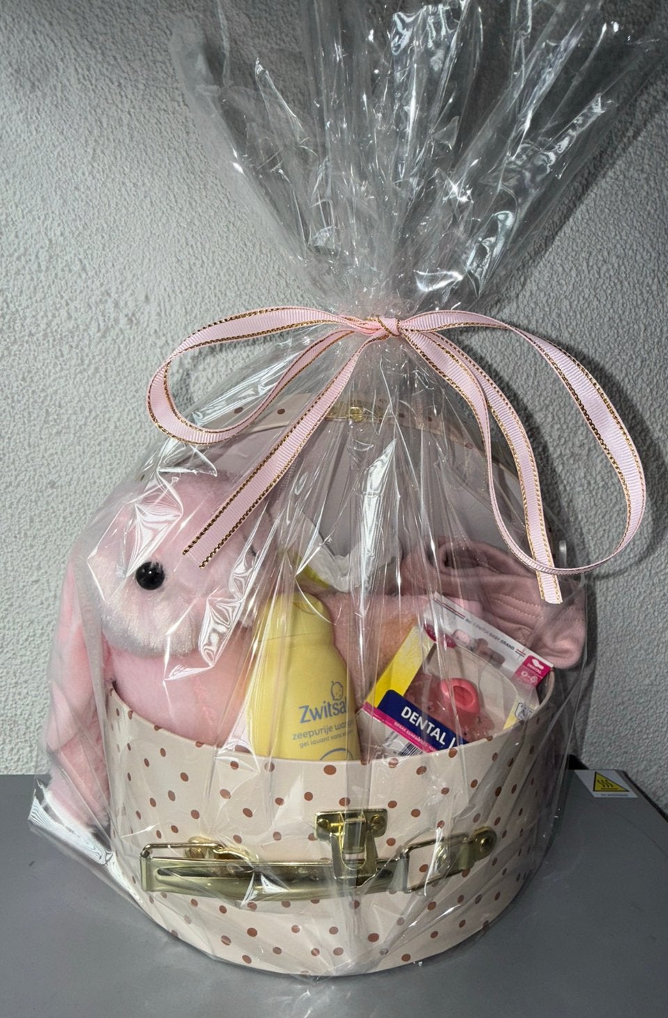 Kraamcadeau meisje in koffertje, Ophalen, Nieuw, Kraamcadeau