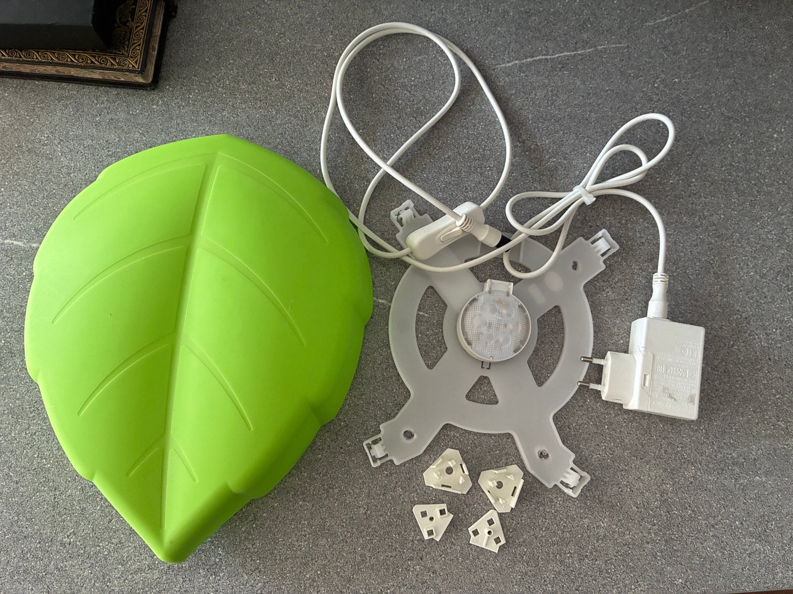 Groene bladvormige lamp voor kinderkamer, compleet en werken, Groen, Ophalen of Verzenden, Gebruikt, Lamp