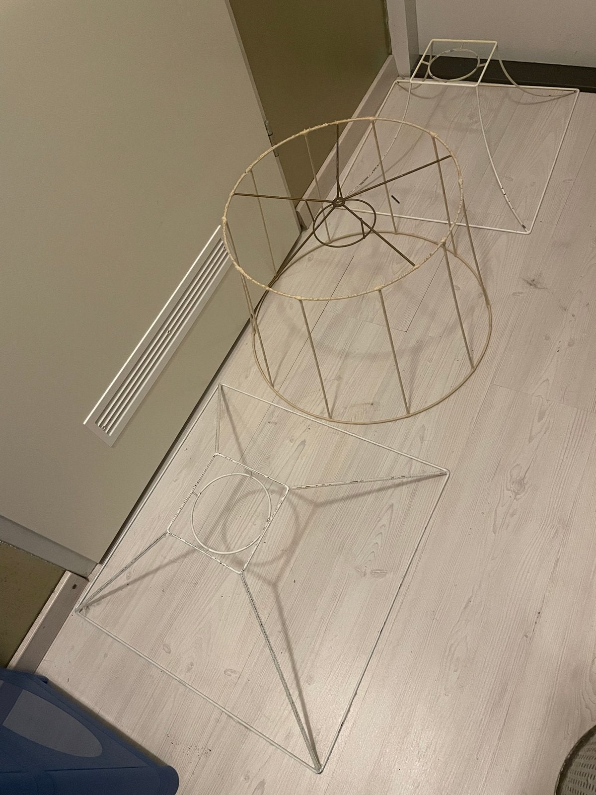 3 DIY lampenkap frames - Rond, Vierkant, Rechthoekig, Huis en Inrichting, Lampen | Lampenkappen, Ophalen, Gebruikt, Wit, Rond