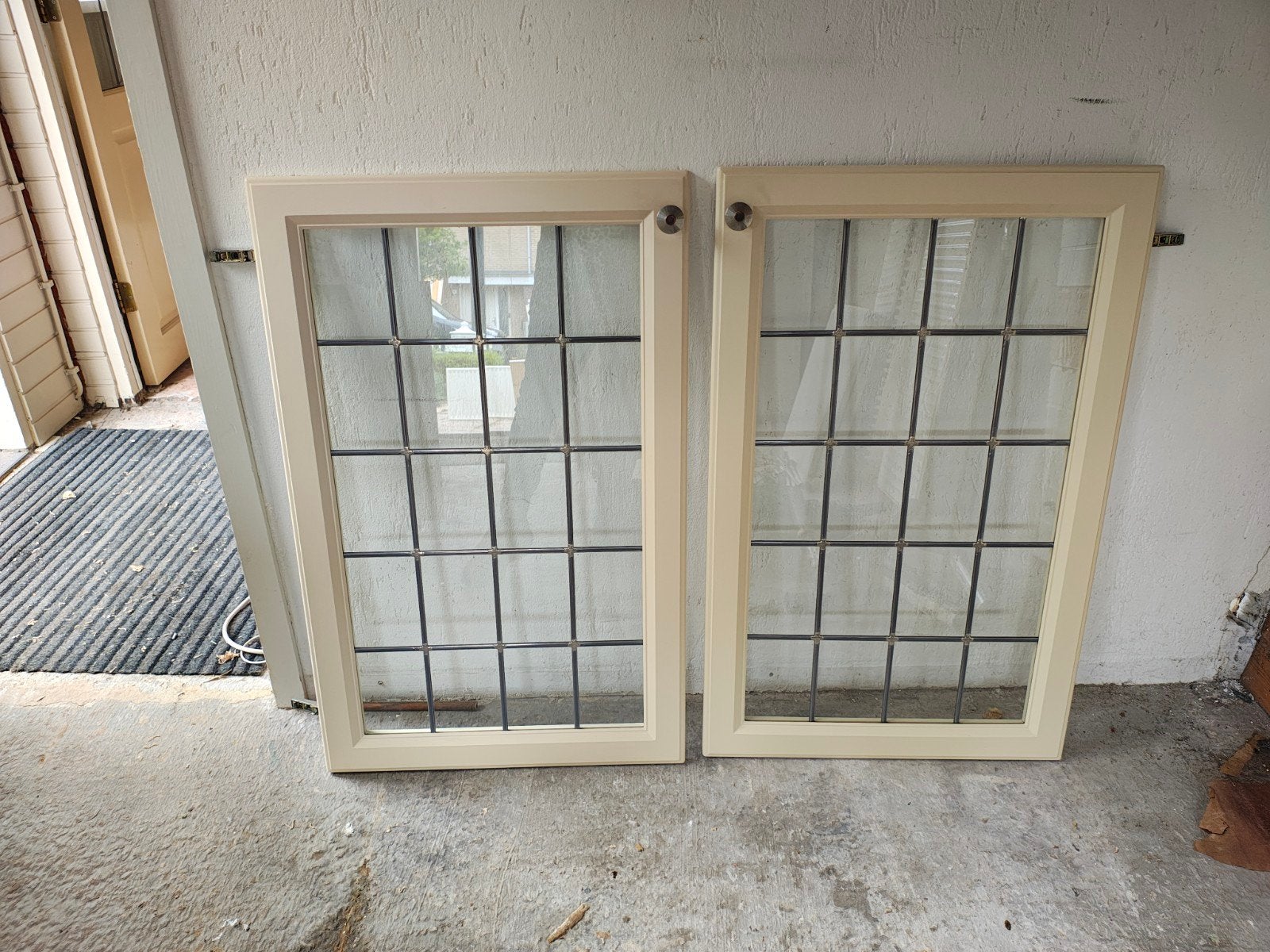 Set van 2 Glas in lood ramen - Gebruikt, Doe-het-zelf en Verbouw, Glas en Ramen, Ophalen, Gevelraam of Ruit, Gebruikt, Minder dan 80 cm