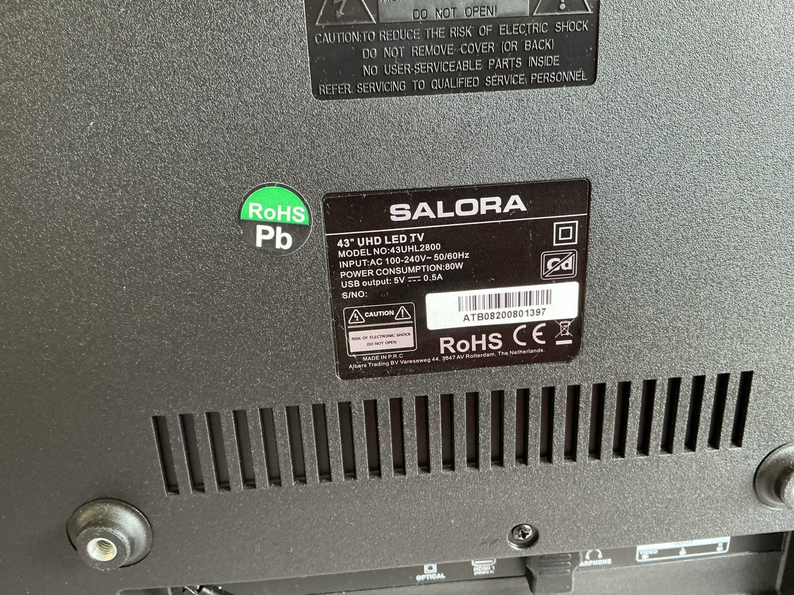 Salora 43 inch 4K UHD LED TV - Model 43UHL2800, LED, Zo goed als nieuw, 100 cm of meer, 4k (UHD)